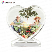 Fashion Love shape sublimation cadre de photo en cristal drôle pour cadeau de mariage